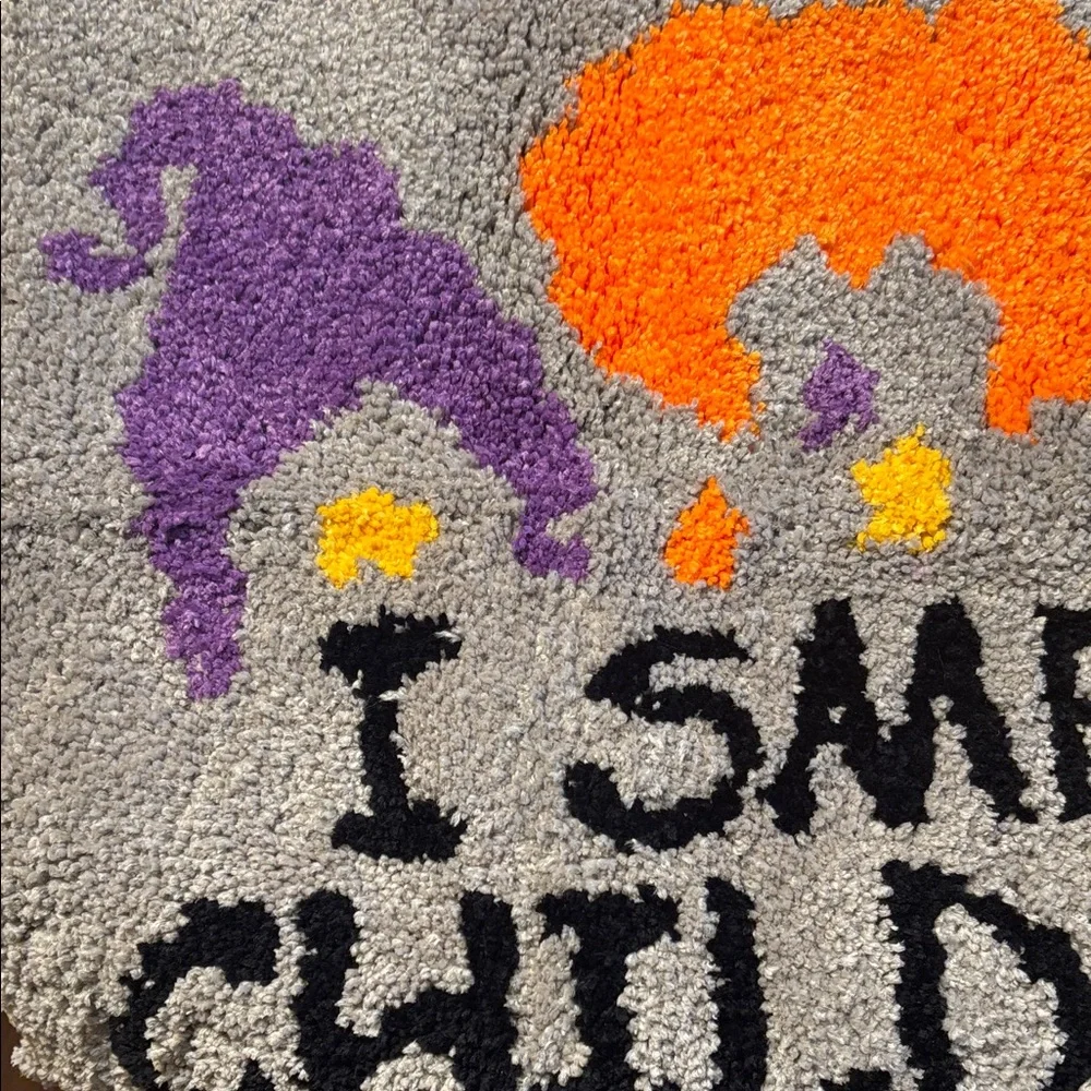 Halloween Themed Rug with Hocus Pocus Witch Design